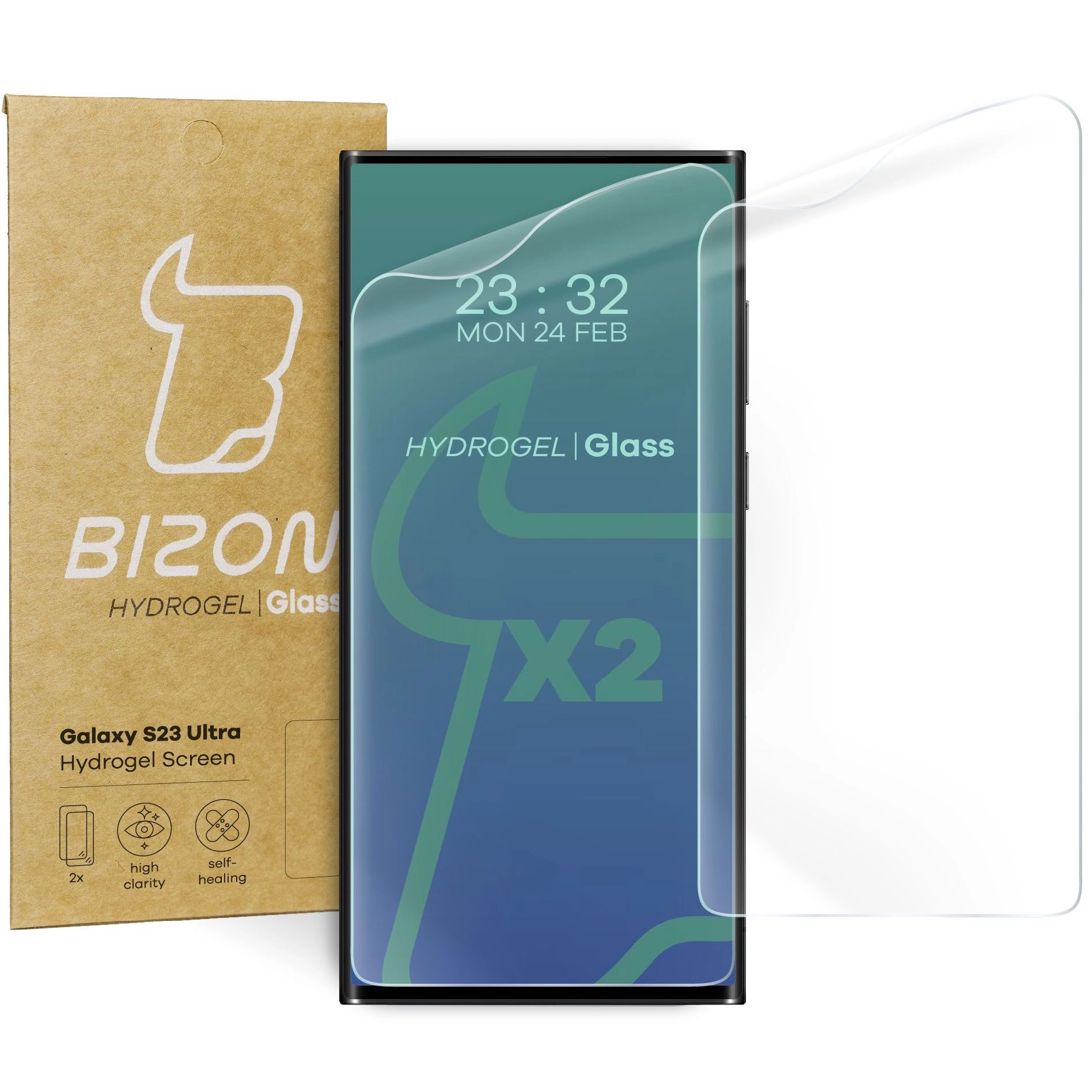 Folia hydrożelowa Bizon na ekran Hydrogel do Galaxy S23 Ultra 2 sztuki