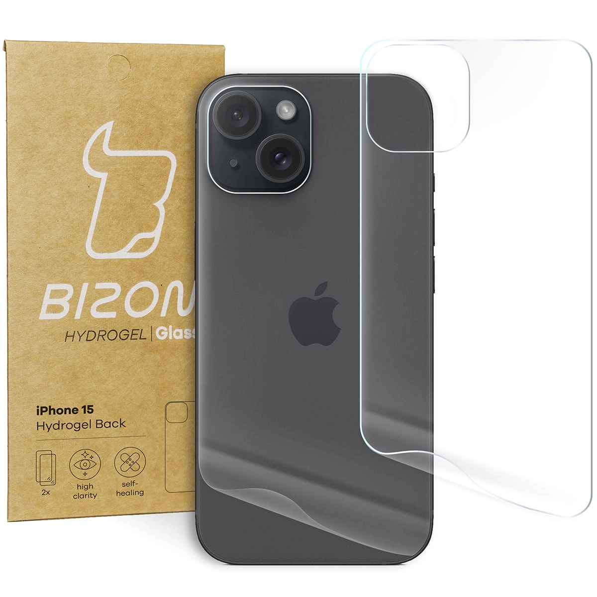 Folia hydrożelowa Bizon na tył Hydrogel do Back iPhone 15 2 sztuki