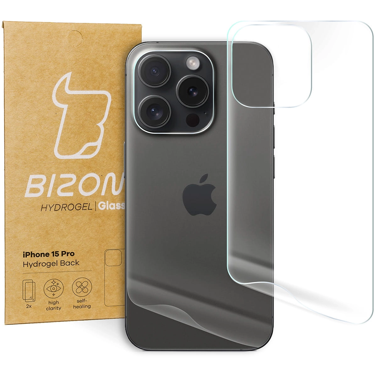 Folia hydrożelowa Bizon na tył Hydrogel Back do iPhone 15 Pro 2 sztuki