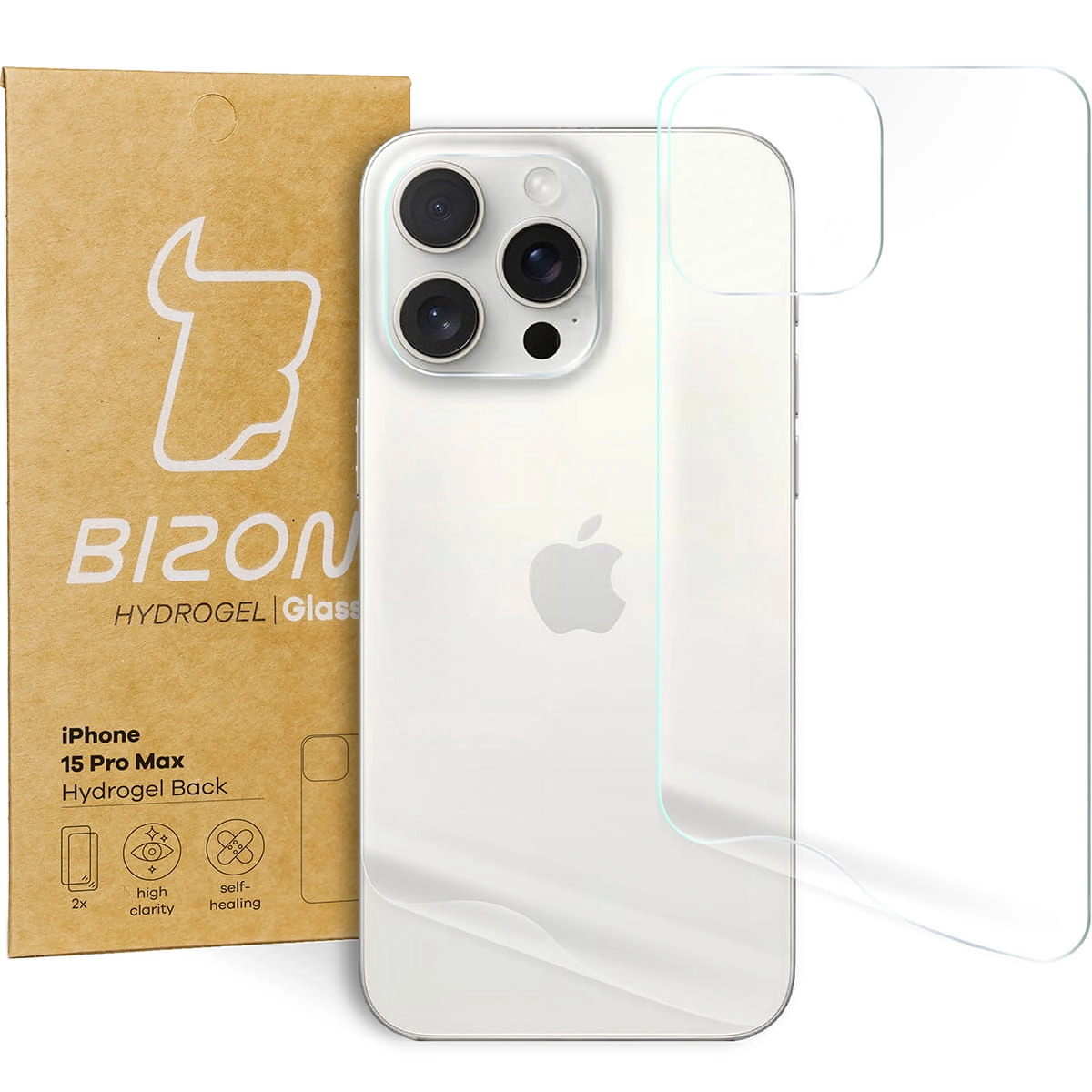 Folia hydrożelowa Bizon na tył Hydrogel do iPhone 15 Pro Max 2 sztuki