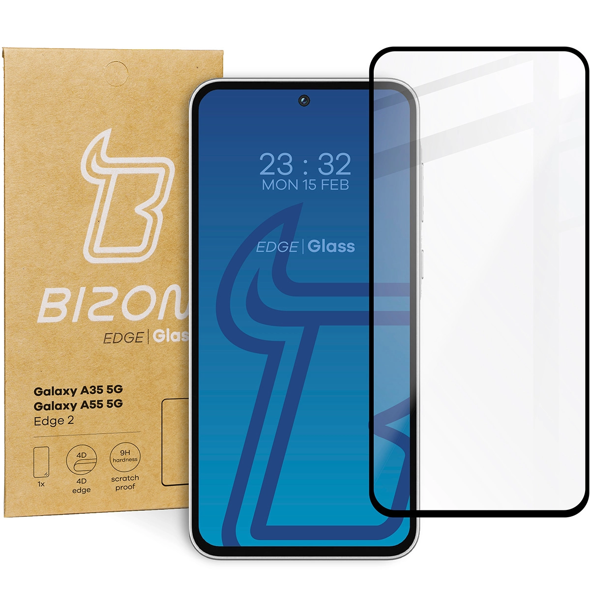Szkło hartowane Bizon pełne Edge 2 do Galaxy A35/A55 5G