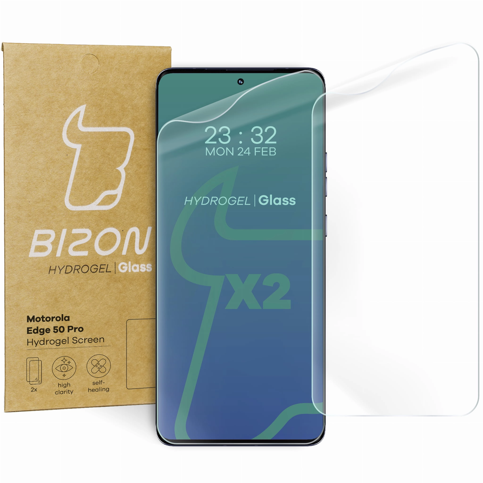 Folia hydrożelowa Bizon na ekran Hydrogel Front do Motorola Edge 50 Pro/Fusion/Ultra 2 sztuki