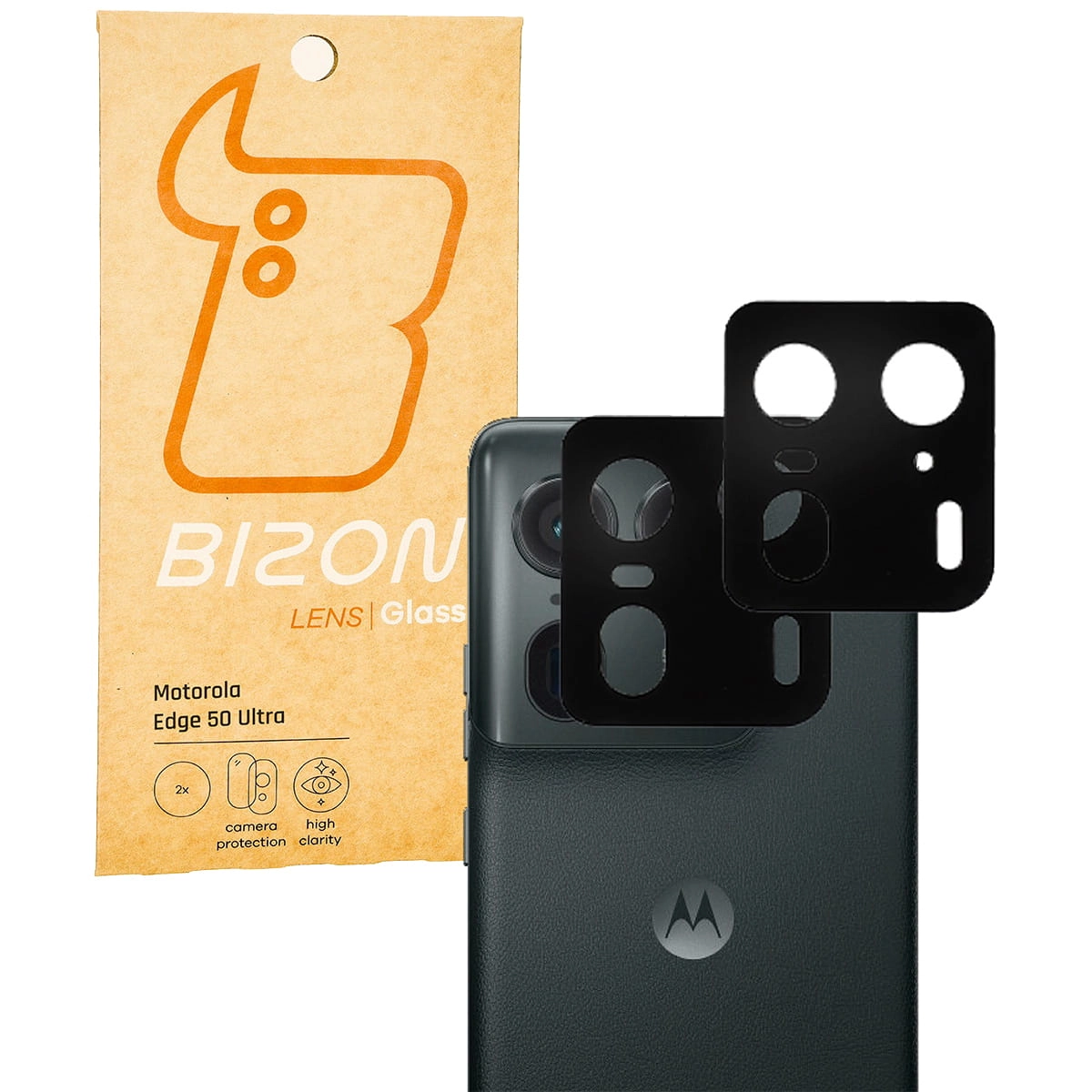 Szkło ochronne Bizon na aparat Lens do Motorola Edge 50 Ultra 2 sztuki