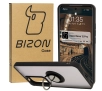 Etui Bizon z uchwytem na palec Hybrid Ring do Oppo Reno 12 Pro Przydymione z czarną ramką