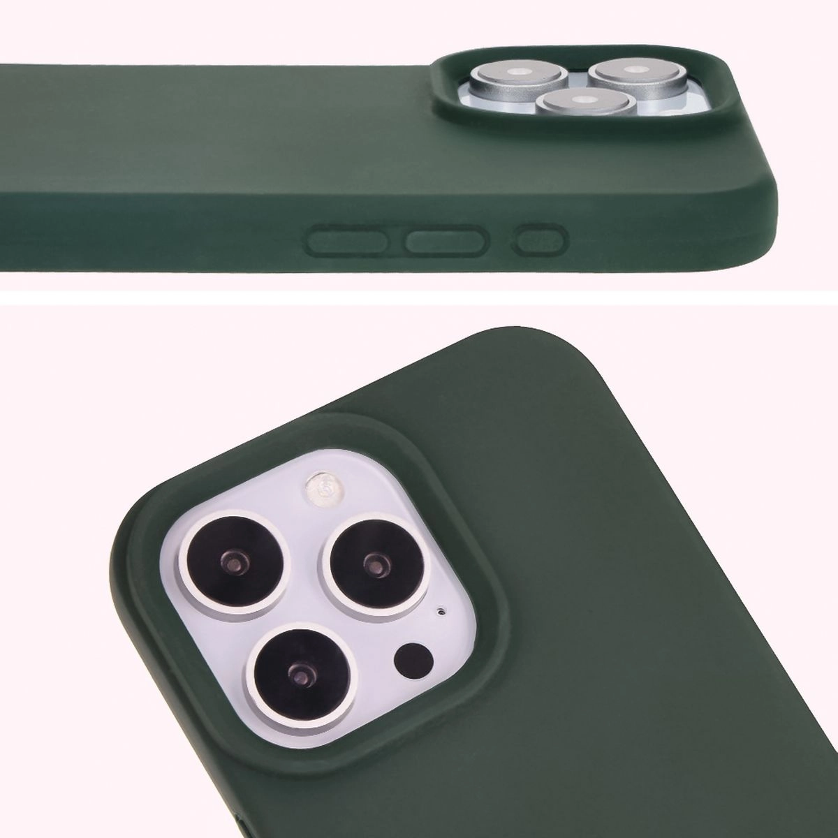 Etui Bizon Silikonowe Soft do iPhone 16 Pro Max Ciemnozielony