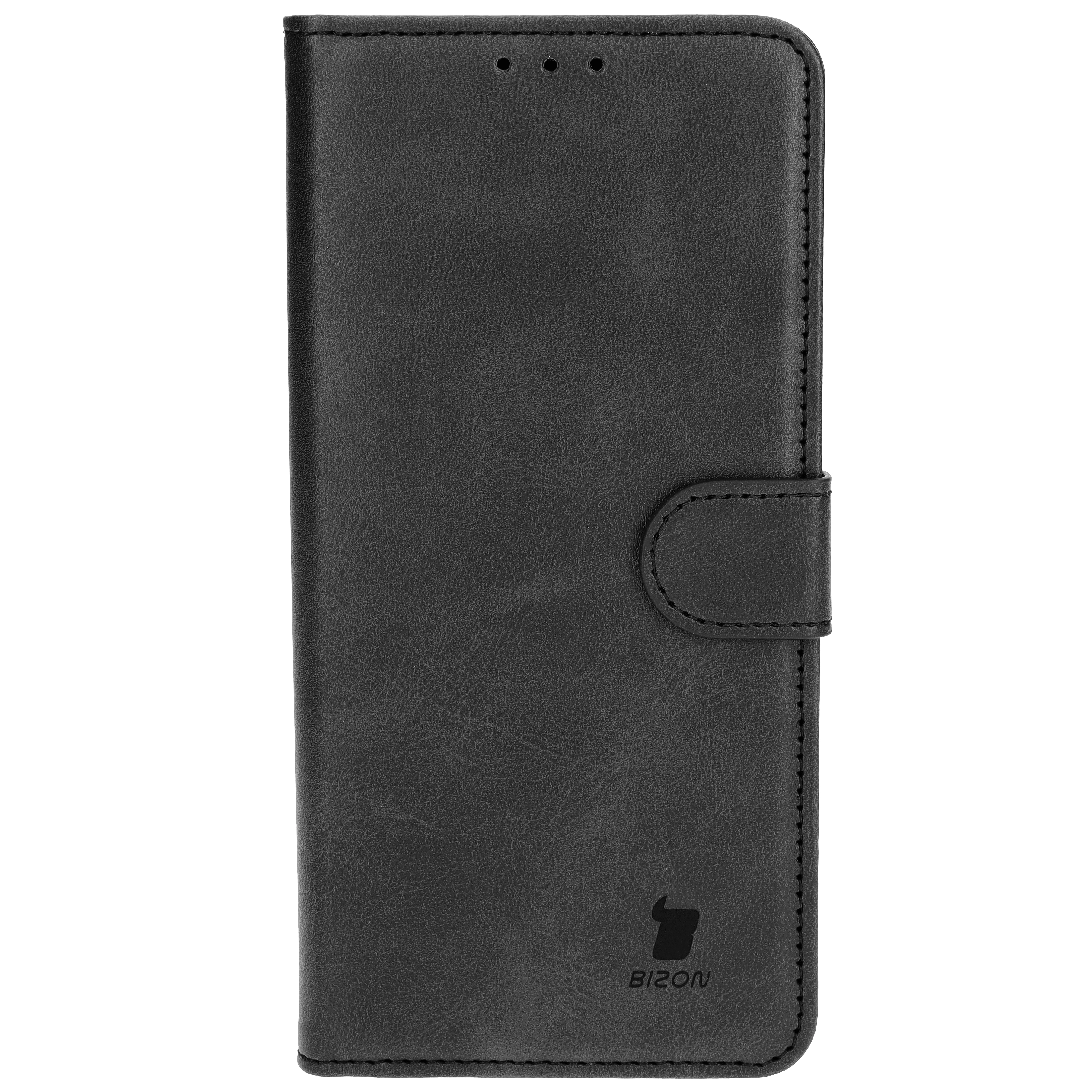 Etui Bizon z klapką Pocket do Motorola Edge 40 Neo Czarny