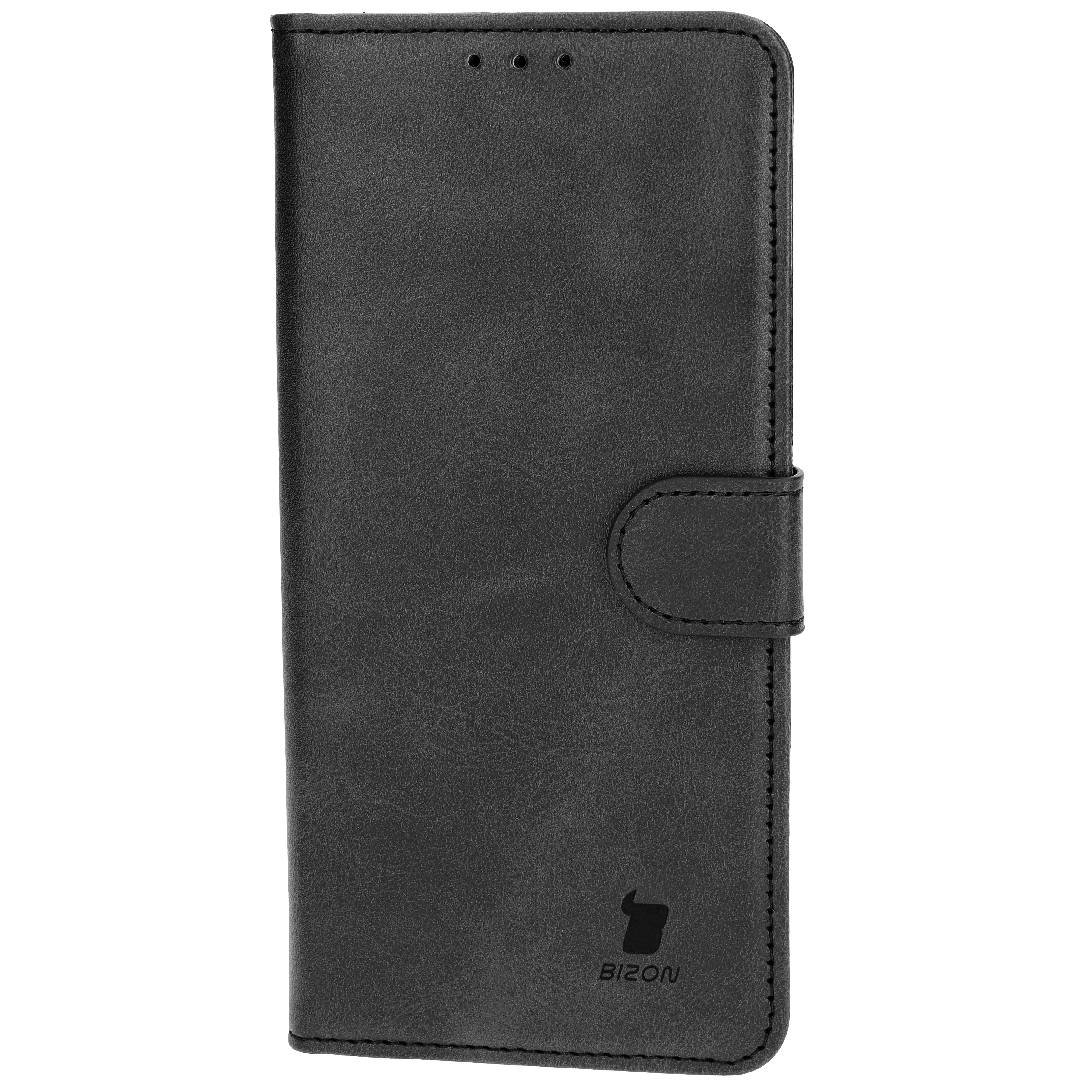 Etui Bizon z klapką Pocket do Motorola Edge 40 Neo Czarny