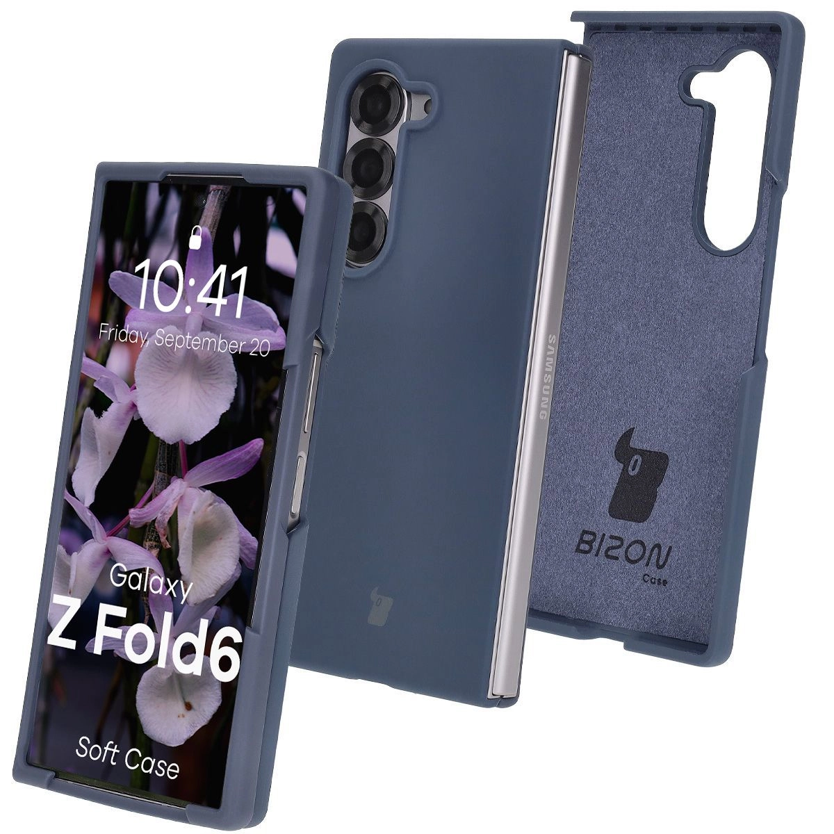 Etui Bizon Silikonowe Soft do Galaxy Z Fold6 Ciemno-niebieski