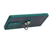 Etui Bizon z uchwytem na palec Hybrid Ring do Motorola Edge 40 Neo Przydymione z ciemnozieloną ramką