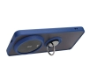 Etui Bizon z uchwytem na palec Hybrid Ring do Xiaomi 14 Ultra Przydymione z granatową ramką