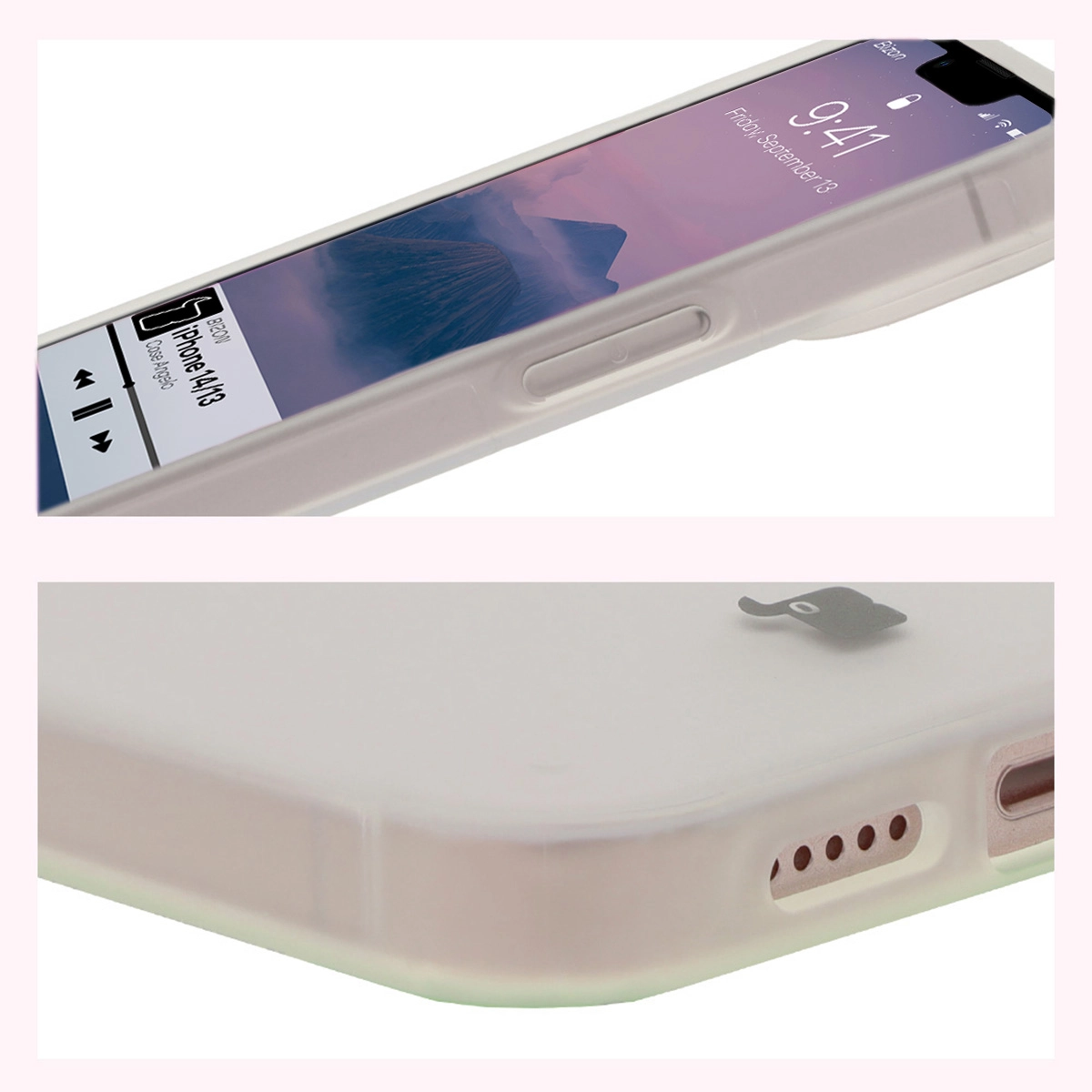 Etui Bizon Angelo do iPhone 13 / 14 Półprzezroczyste