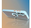 Etui Bizon z uchwytem na palec Hybrid Ring do Galaxy S24 FE Przydymione z jasnoniebieską ramką