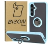 Etui Bizon z uchwytem na palec Hybrid Ring do Galaxy S24 FE Przydymione z jasnoniebieską ramką