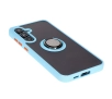 Etui Bizon z uchwytem na palec Hybrid Ring do Galaxy S24 FE Przydymione z jasnoniebieską ramką