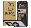 Etui Bizon z uchwytem na palec Hybrid Ring do Motorola Edge 50 Ultra Przydymione z czarną ramką
