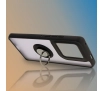 Etui Bizon z uchwytem na palec Hybrid Ring do Motorola Edge 50 Ultra Przydymione z czarną ramką