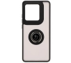 Etui Bizon z uchwytem na palec Hybrid Ring do Motorola Edge 50 Ultra Przydymione z czarną ramką