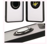 Etui Bizon z uchwytem na palec Hybrid Ring do Motorola Edge 50 Ultra Przydymione z czarną ramką