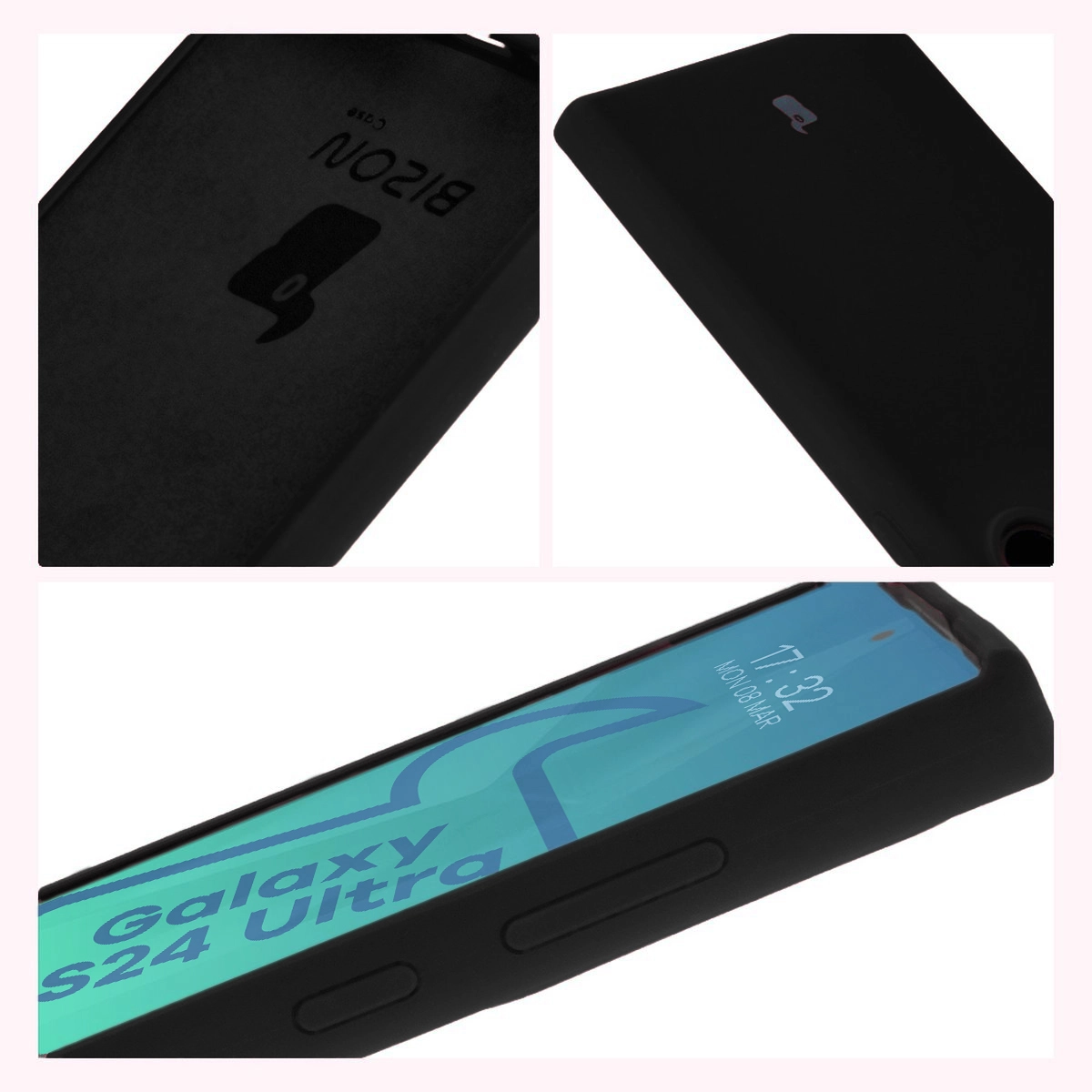 Etui Bizon Silikonowe Soft do Galaxy S24 Ultra Czarny