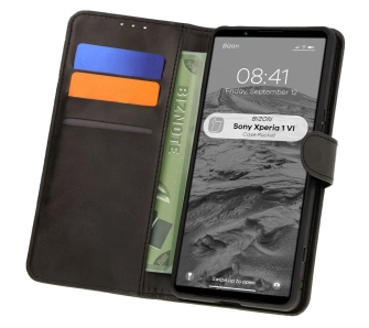Etui Bizon z klapką Pocket do Sony Xperia 1 VI Czarny