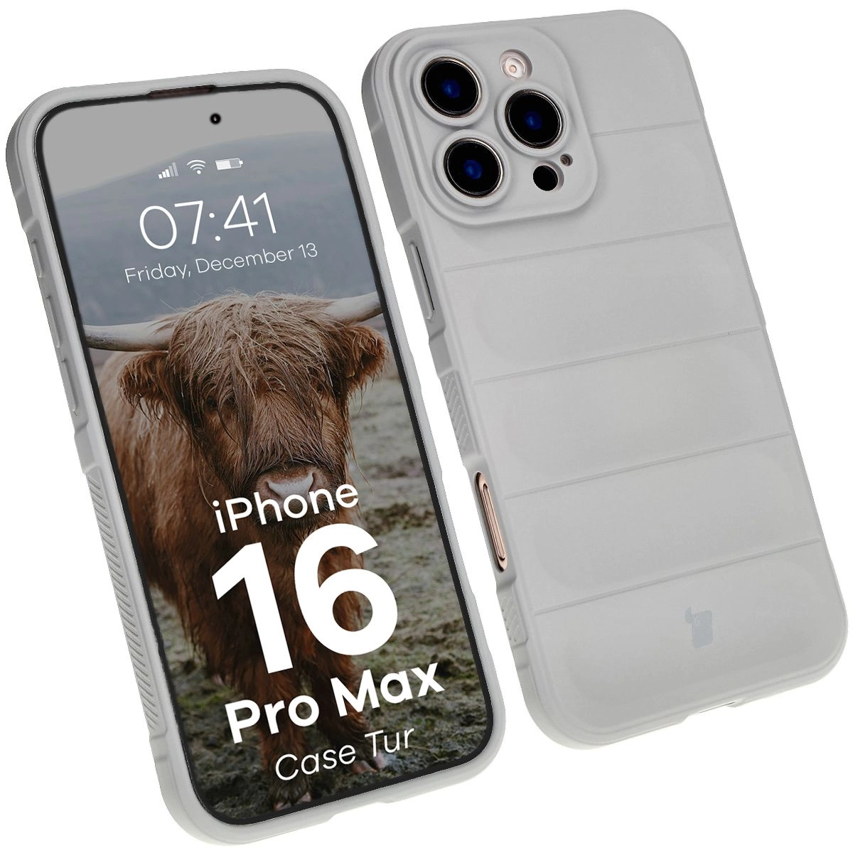Etui Bizon Tur do iPhone 16 Pro Max Light Grey