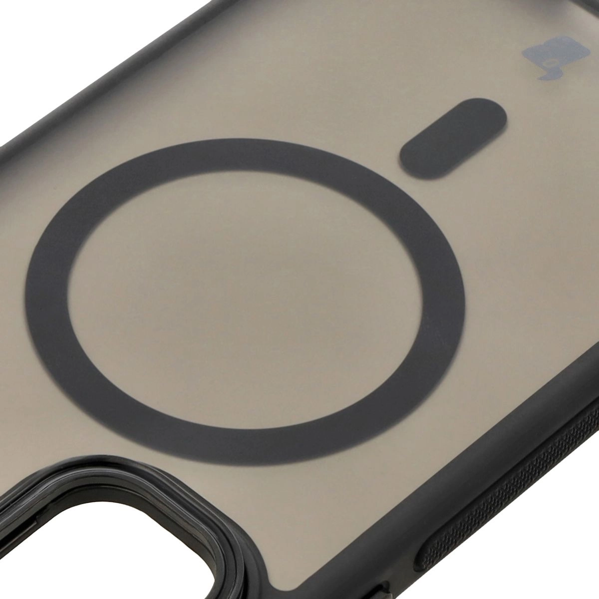 Etui Bizon Eclipse z MagSafe i podstawką do Galaxy S24 FE Przydymione z czarną ramką