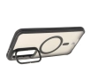 Etui Bizon Eclipse z MagSafe i podstawką do Galaxy S24 FE Przydymione z czarną ramką