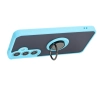 Etui Bizon z uchwytem na palec Hybrid Ring do Galaxy S25 / S24 Przydymione z jasnoniebieską ramką