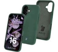 Bizon Silikonowe Soft do iPhone 16 Ciemnozielony