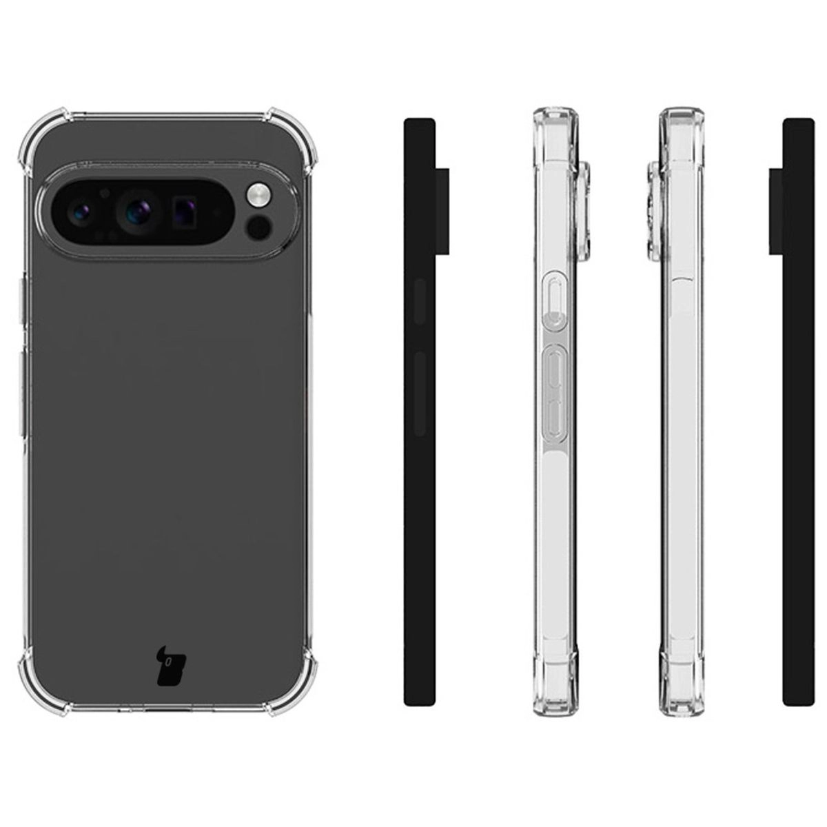 Etui Bizon Elastyczne Salpa do Google Pixel 9 Pro XL Przezroczysty