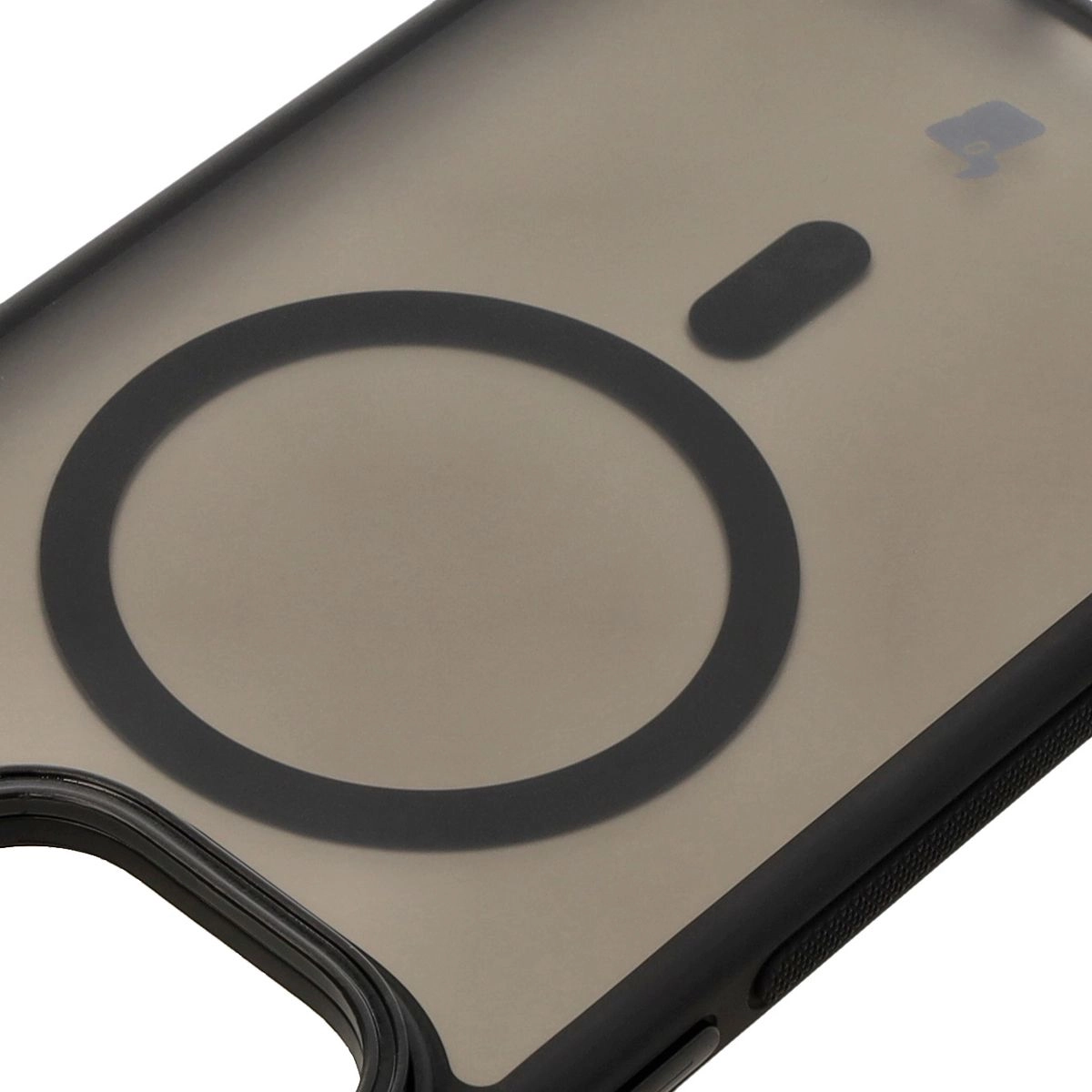 Etui Bizon Eclipse z MagSafe i podstawką do iPhone 15 Pro Max Przydymione z czarną ramką