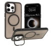 Etui Bizon Eclipse z MagSafe i podstawką do iPhone 15 Pro Max Przydymione z czarną ramką