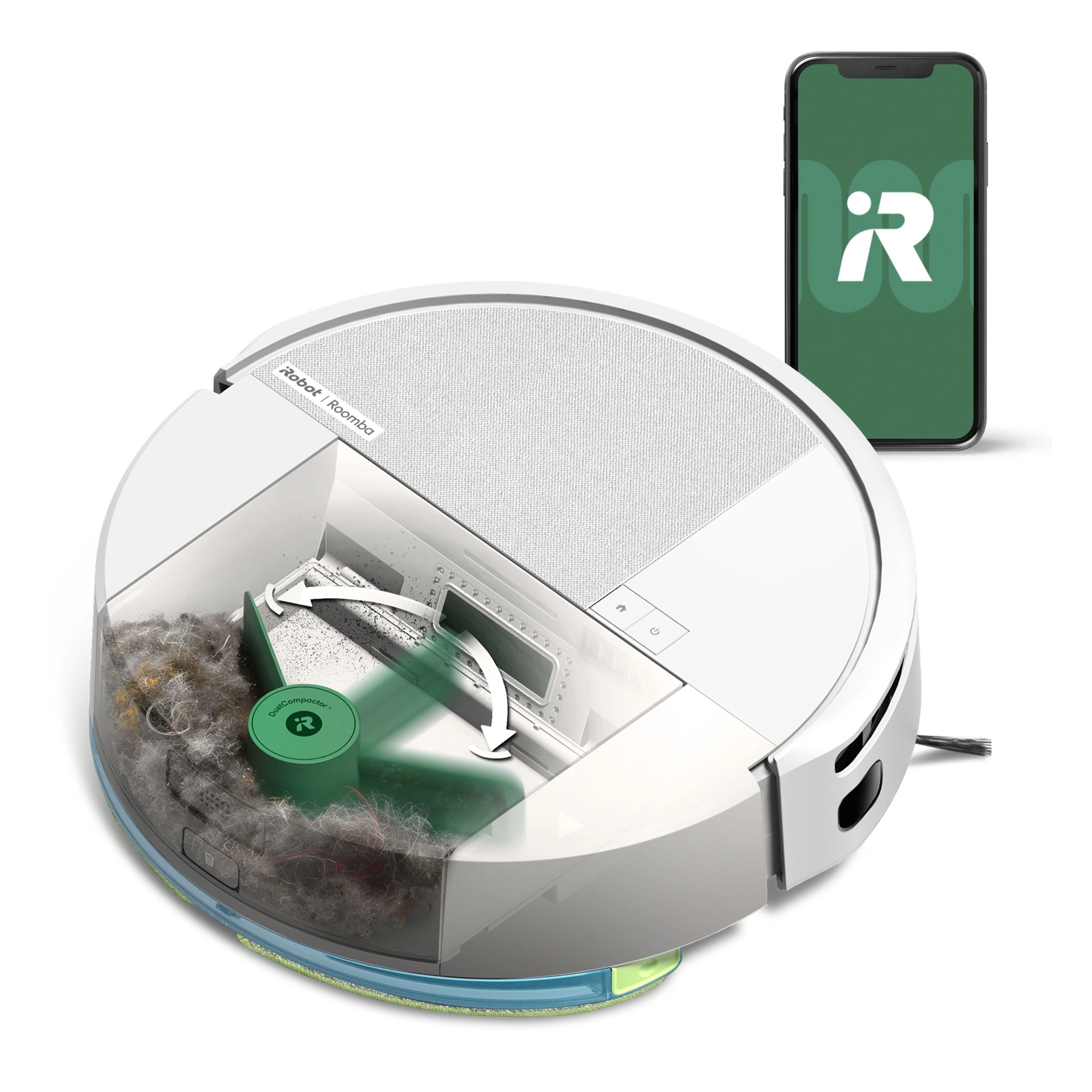 iRobot Roomba 205 DustCompactor Combo Funkcja mopowania Tworzenie mapy pomieszczenia 68dB Biały