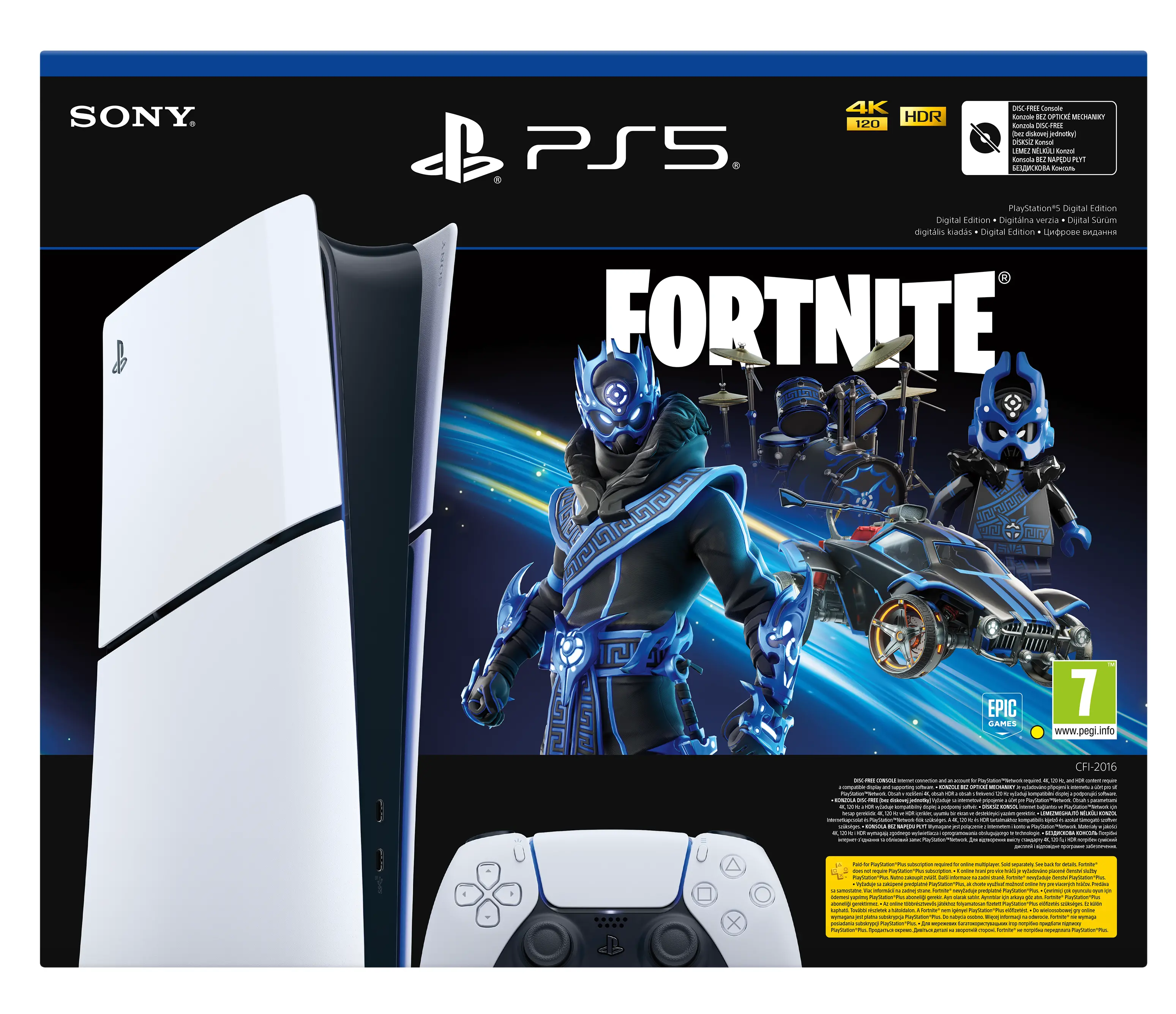 Konsola Sony PlayStation 5 Digital Slim D Chassis (PS5) 1TB Fortnite Cobalt + Dodatkowy Pad Gwiezdny błękit
