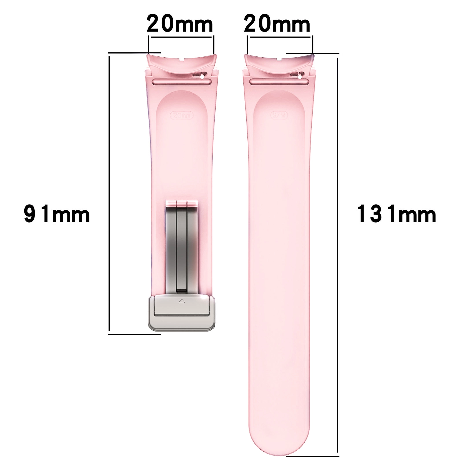 Pasek Bizon Strap Watch Silicone L do Galaxy Watch FE/7/6/6 Classic/5/5 Pro/4/4 Classic Jasno-różowy