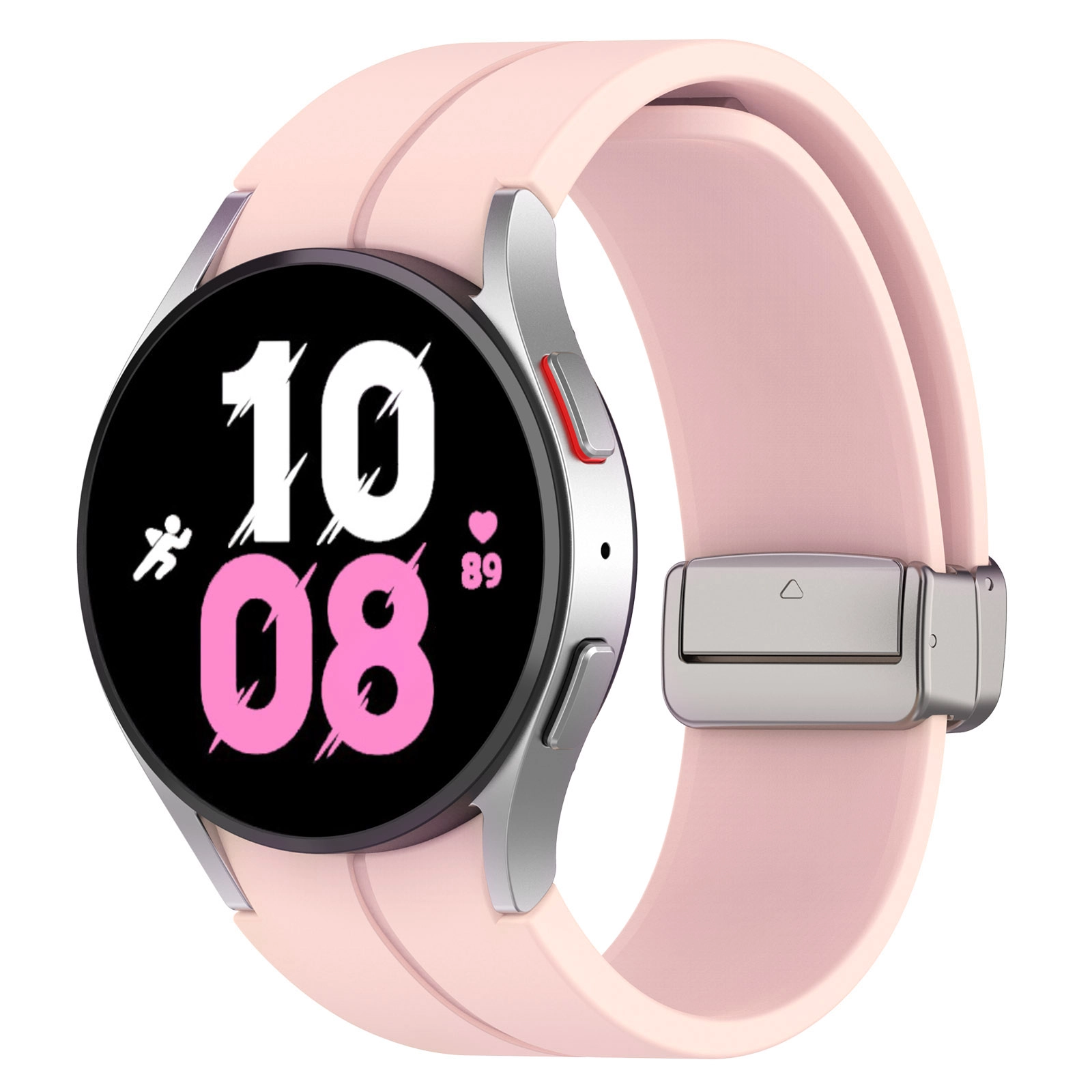 Pasek Bizon Strap Watch Silicone L do Galaxy Watch FE/7/6/6 Classic/5/5 Pro/4/4 Classic Jasno-różowy