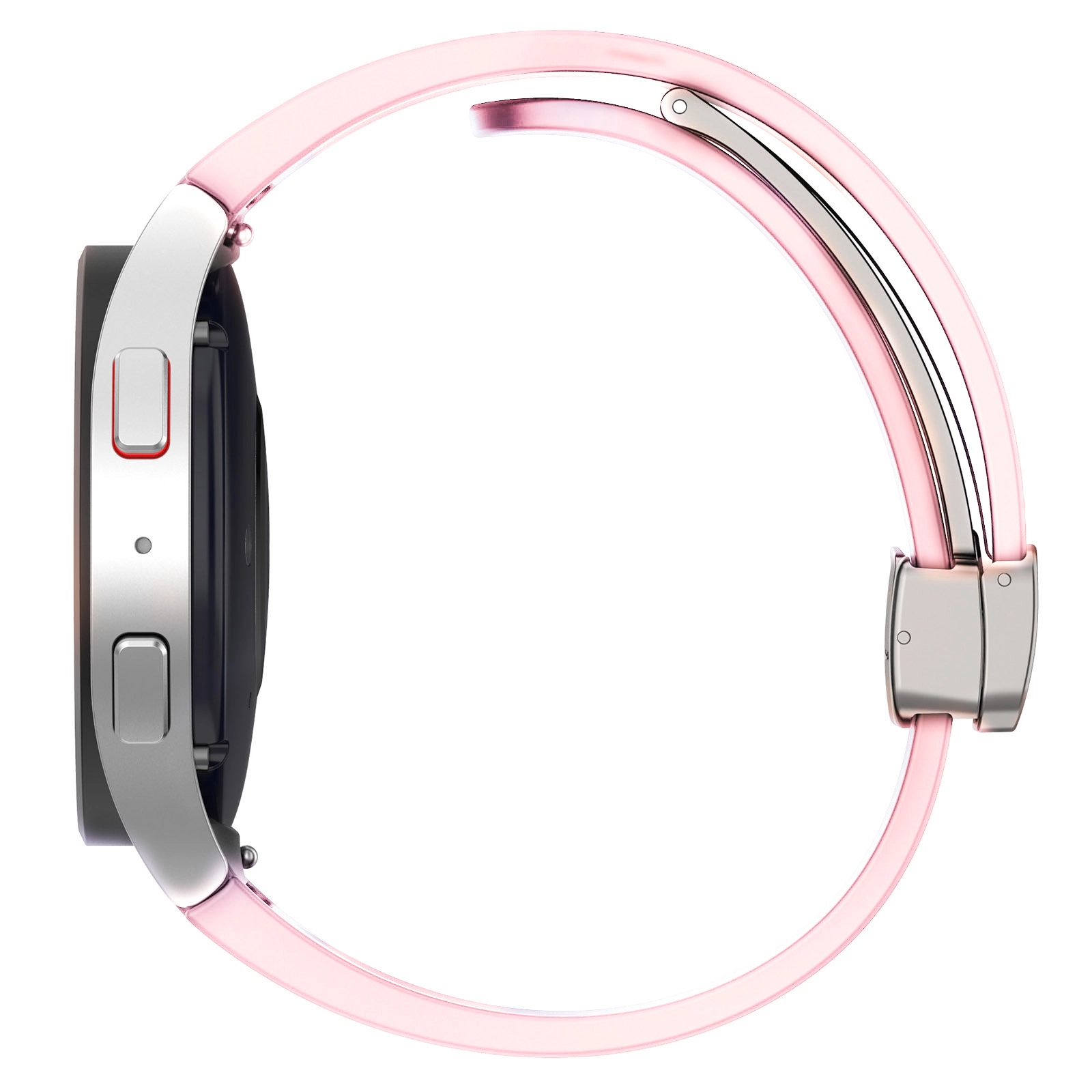 Pasek Bizon Strap Watch Silicone L do Galaxy Watch FE/7/6/6 Classic/5/5 Pro/4/4 Classic Jasno-różowy