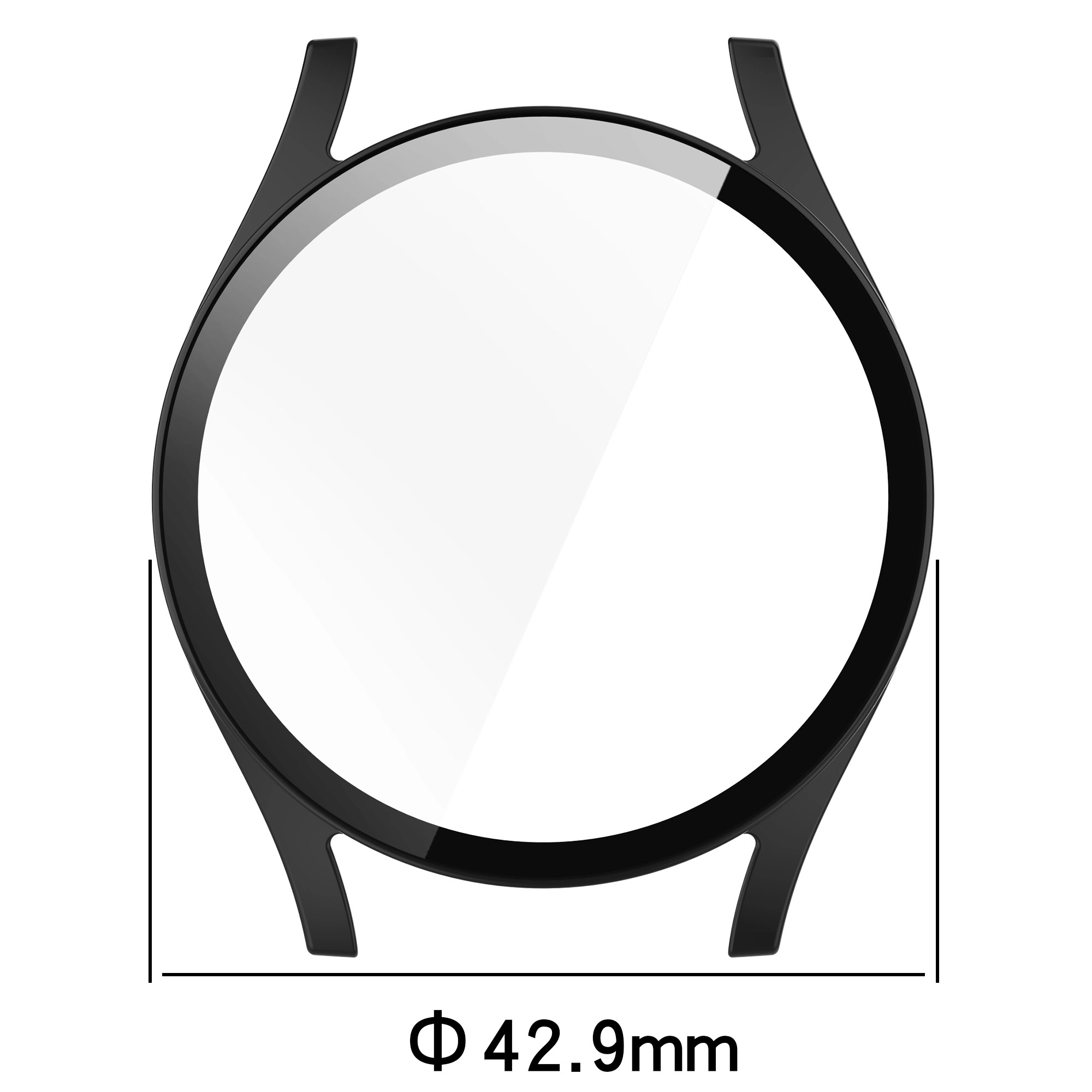 Nakładka na tarczę Bizon ze szkłem do Galaxy Watch 7 40mm Czarny