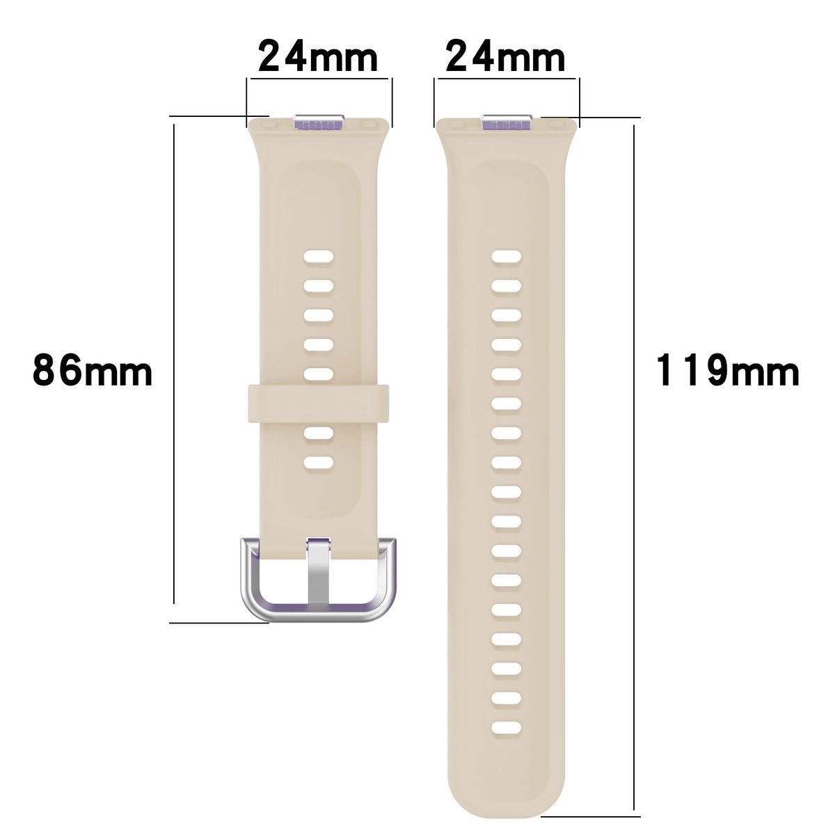 Pasek Bizon Strap Watch Silicone Pro SR do Huawei Watch Fit 3 Beżowy