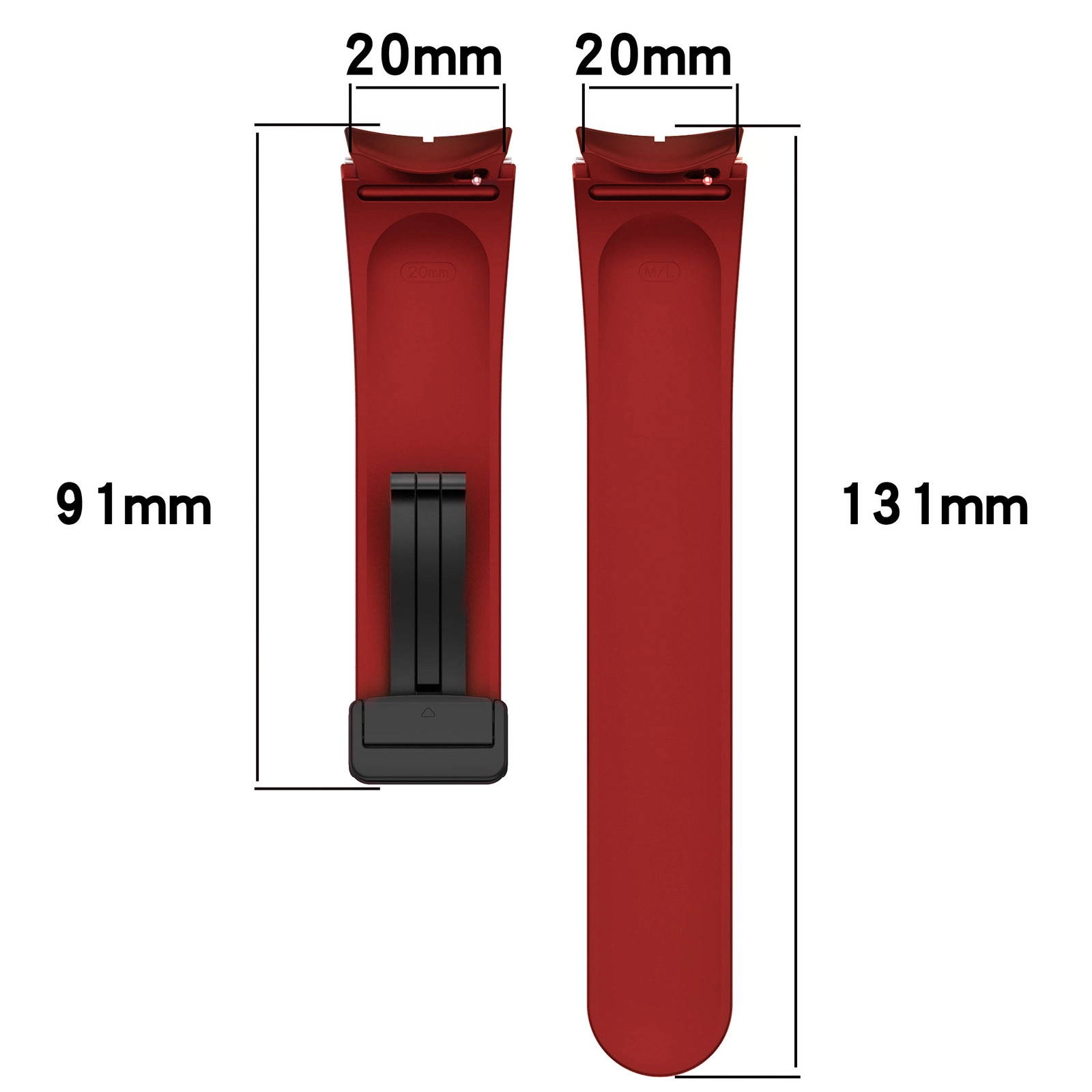 Pasek Bizon Strap Watch Silicone L do Galaxy Watch FE/7/6/6 Classic/5/5 Pro/4/4 Classic Burgundowy