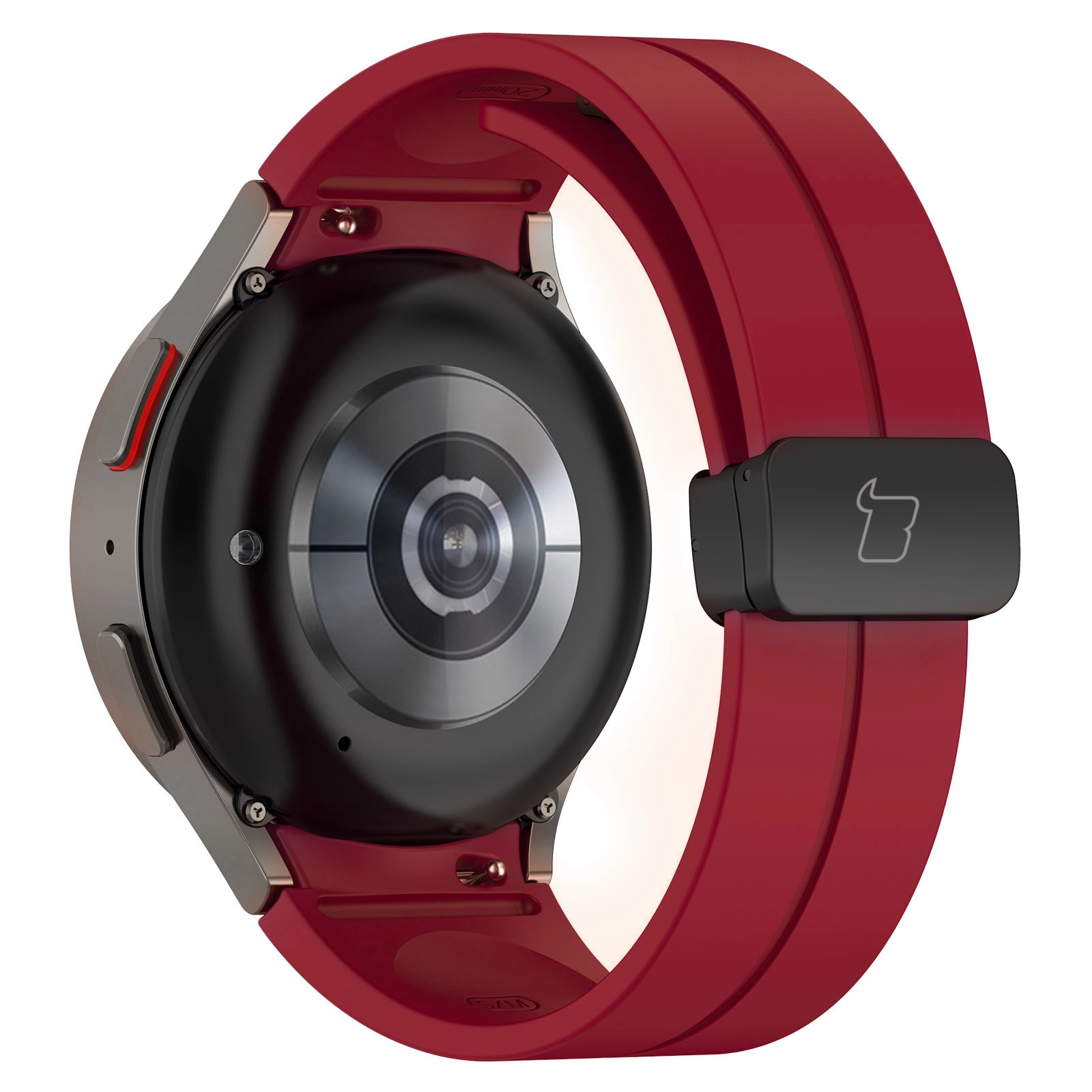 Pasek Bizon Strap Watch Silicone L do Galaxy Watch FE/7/6/6 Classic/5/5 Pro/4/4 Classic Burgundowy
