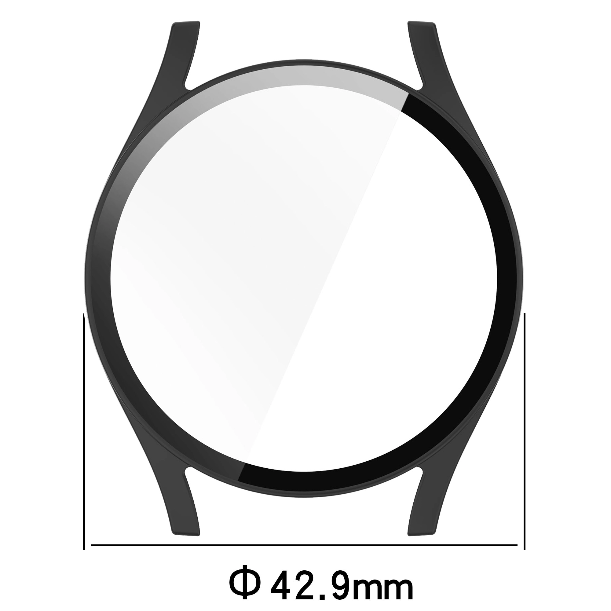 Nakładka na tarczę Bizon ze szkłem do Galaxy Watch 7 40mm Czarny Matowy