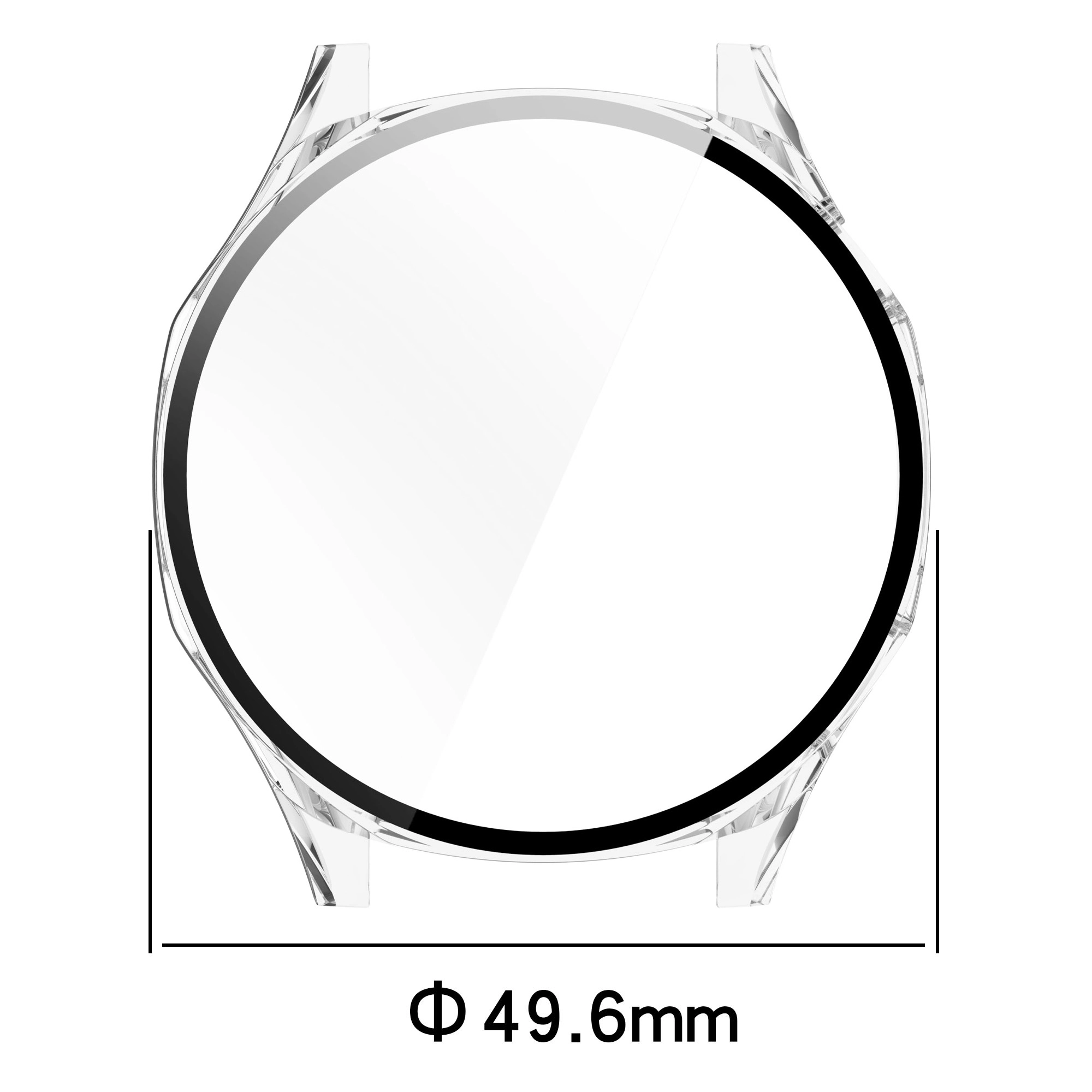Nakładka na tarczę Bizon ze szkłem do Huawei Watch GT 5 46mm Przezroczysty