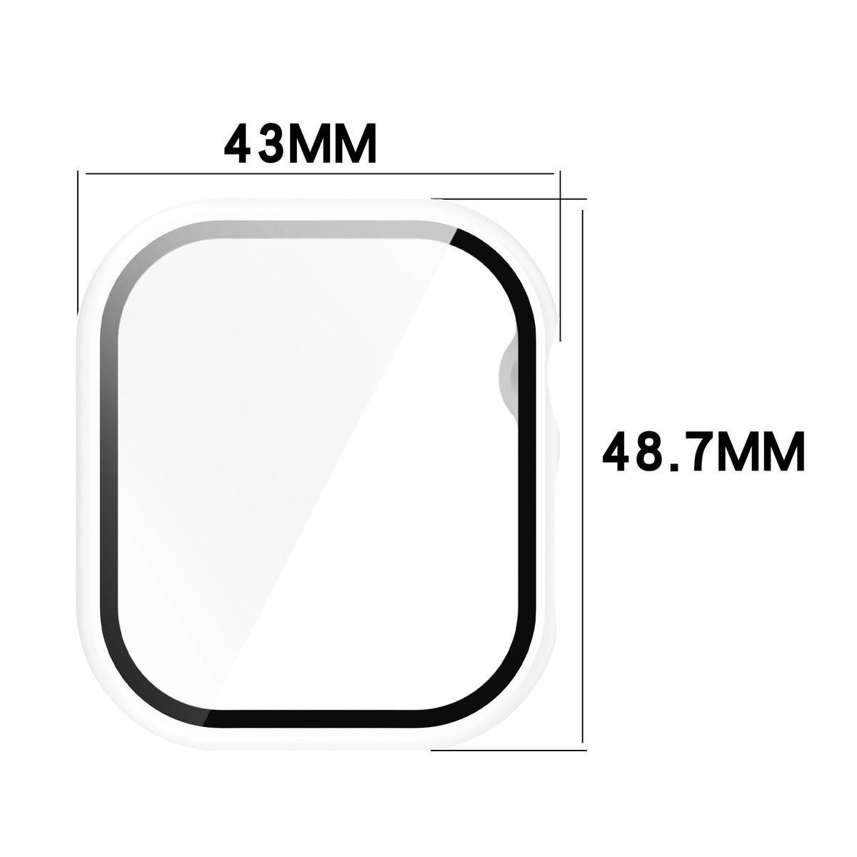 Nakładka na tarczę Bizon ze szkłem do Apple Watch 10 46mm Biały