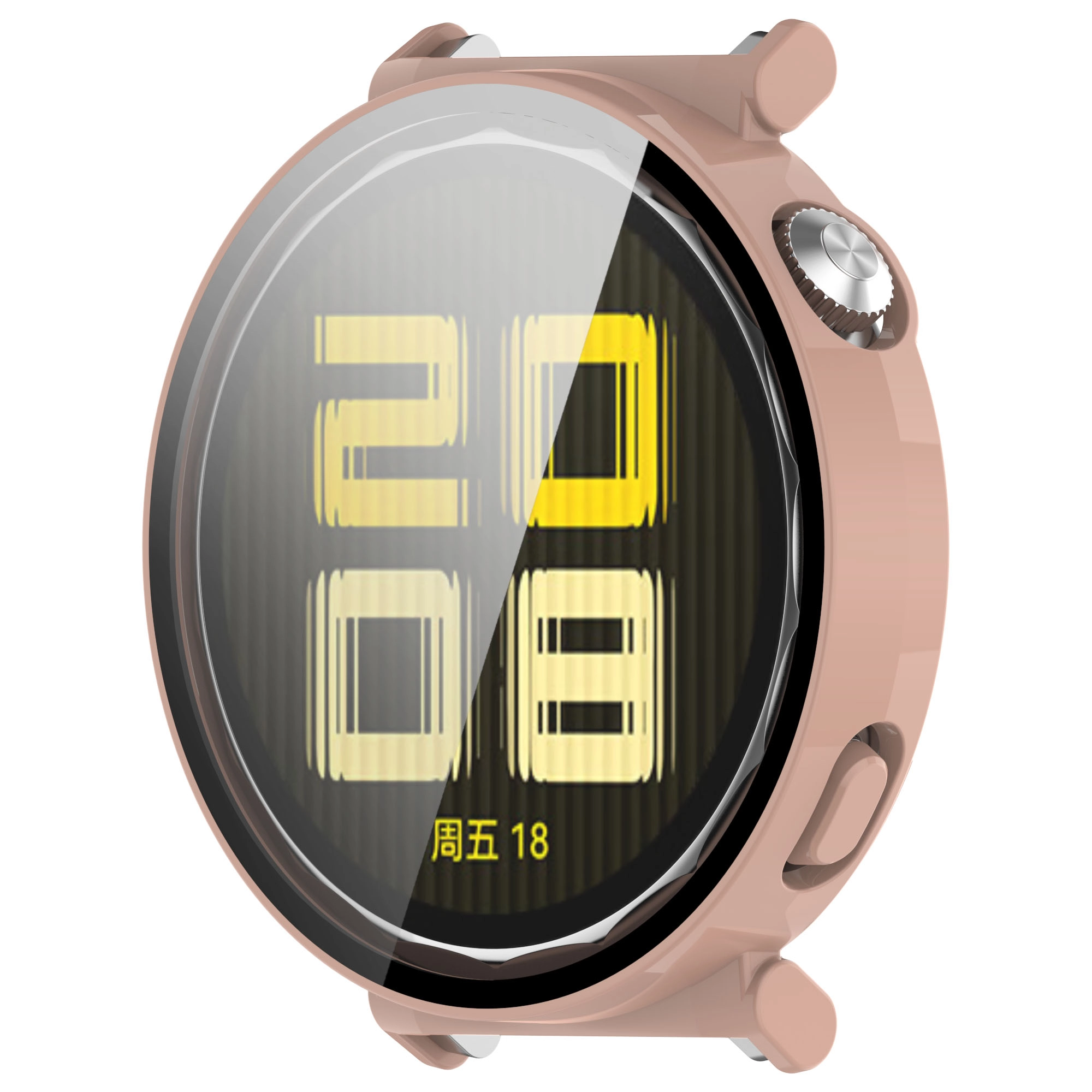 Nakładka na tarczę Bizon ze szkłem do Huawei Watch GT 5 41mm Różowy