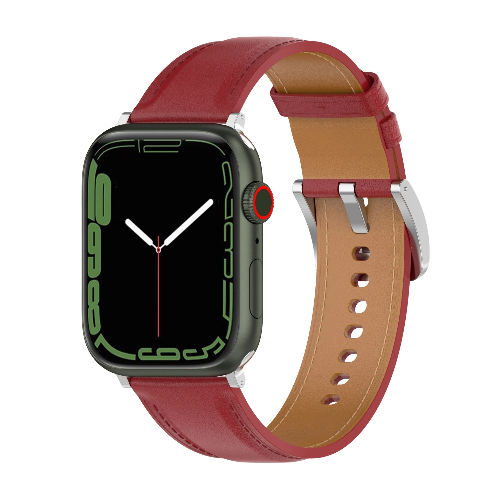 Pasek Bizon skórzany Casual do Apple Watch 38/40/41mm/S10 42mm Czerwony