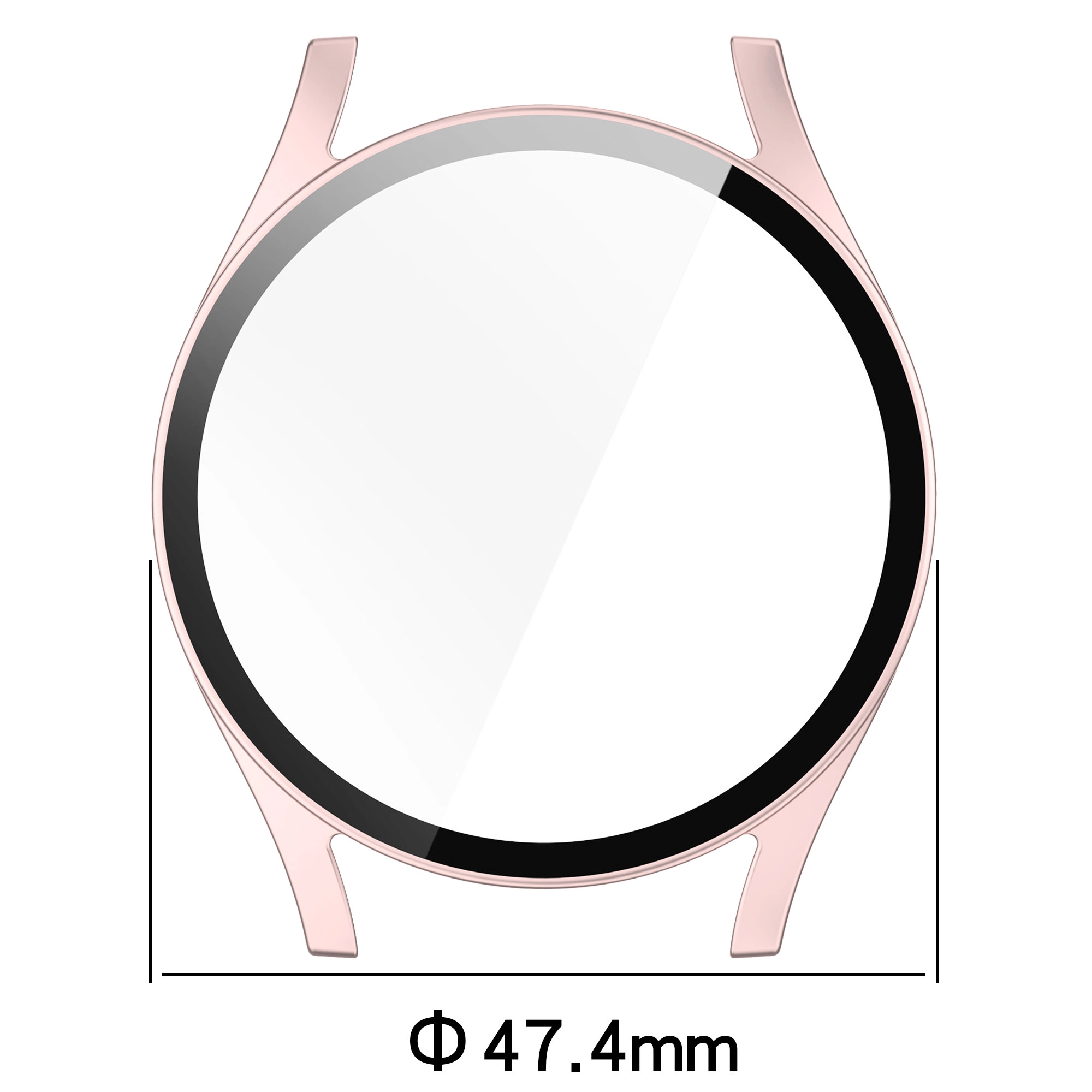 Nakładka na tarczę Bizon ze szkłem do Galaxy Watch 7 44mm Satynowo-różowy