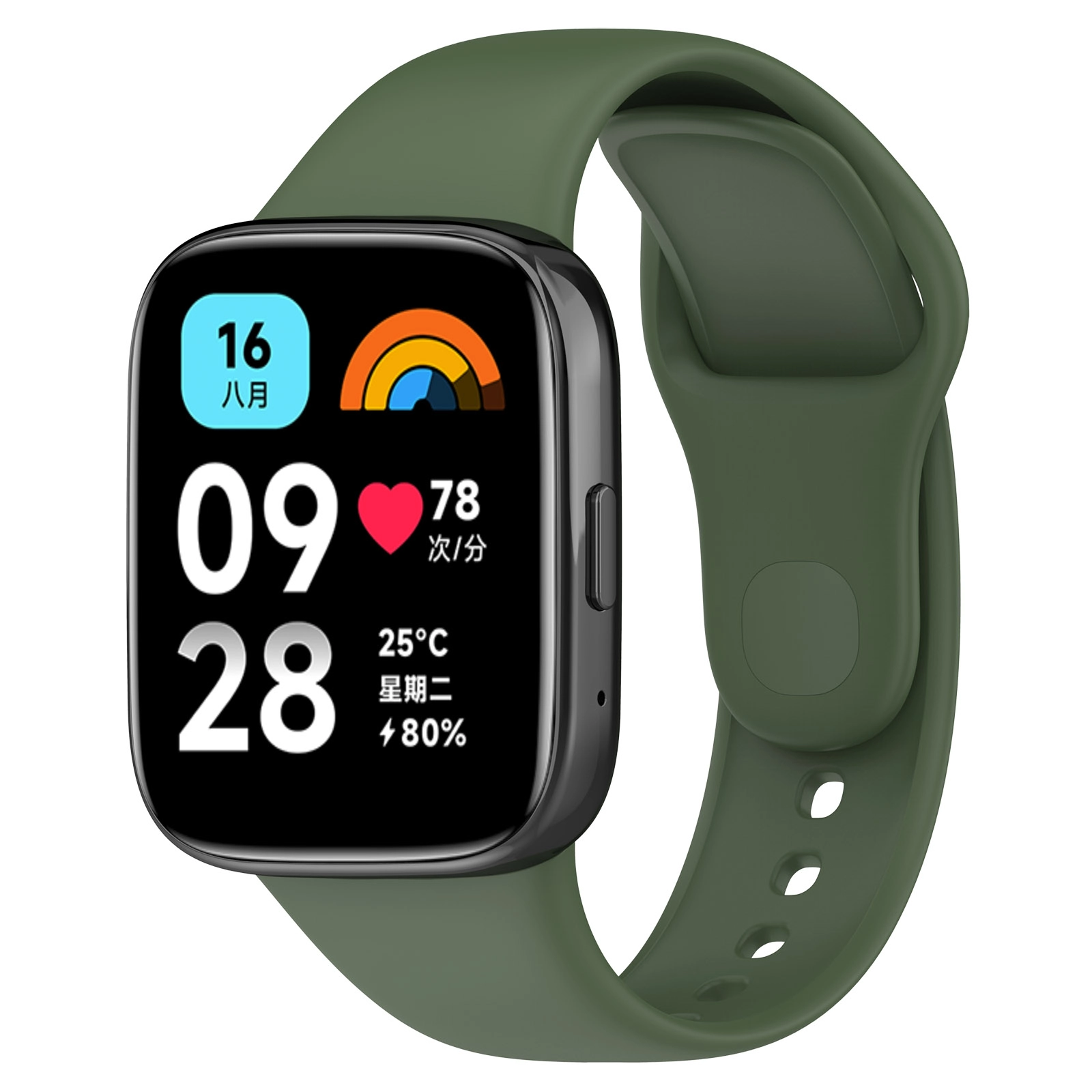 Pasek Bizon Strap Watch Dots do Xiaomi Redmi Watch 3 Active Ciemno-zielony
