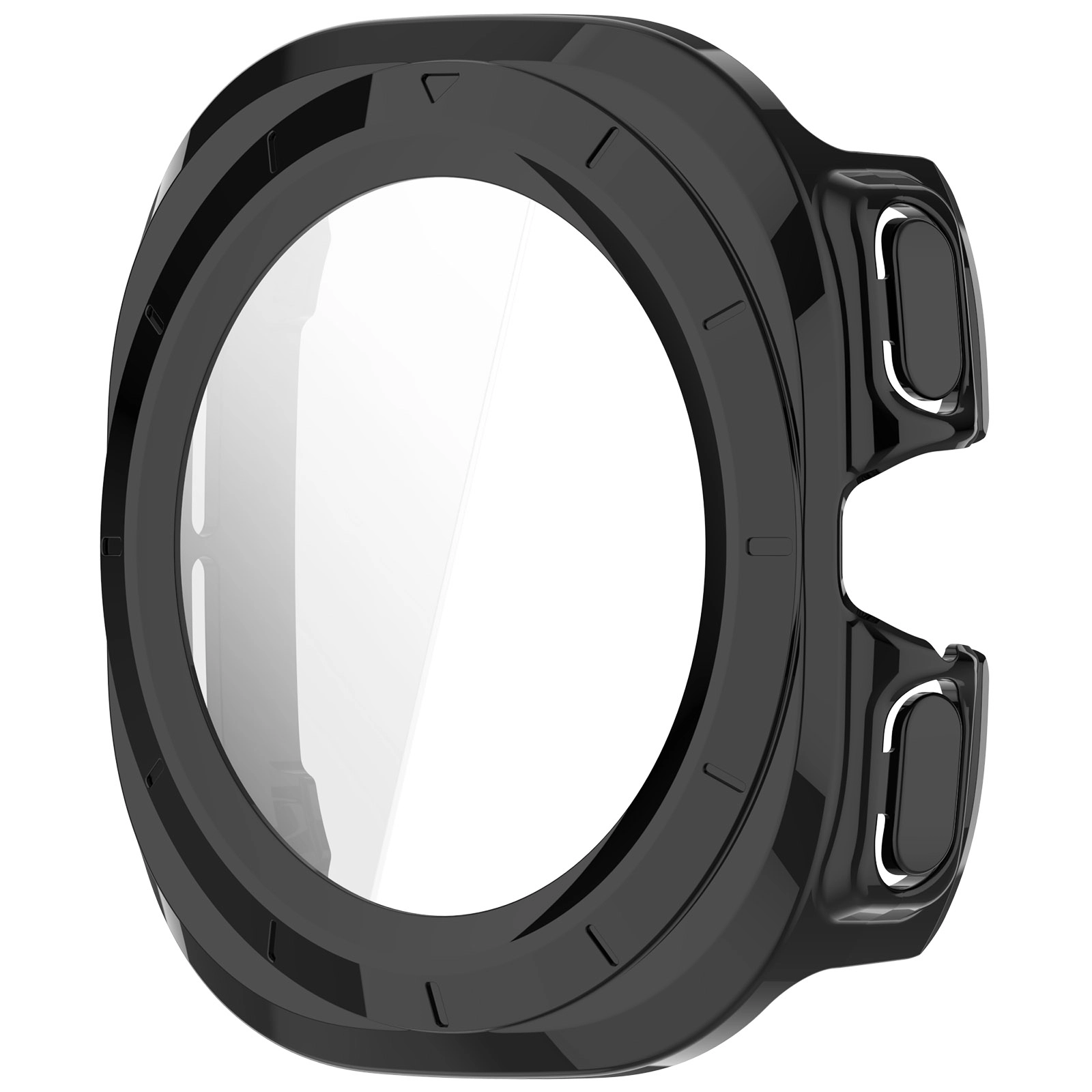 Nakładka na tarczę Bizon ze szkłem do Galaxy Watch Ultra 47mm Czarny