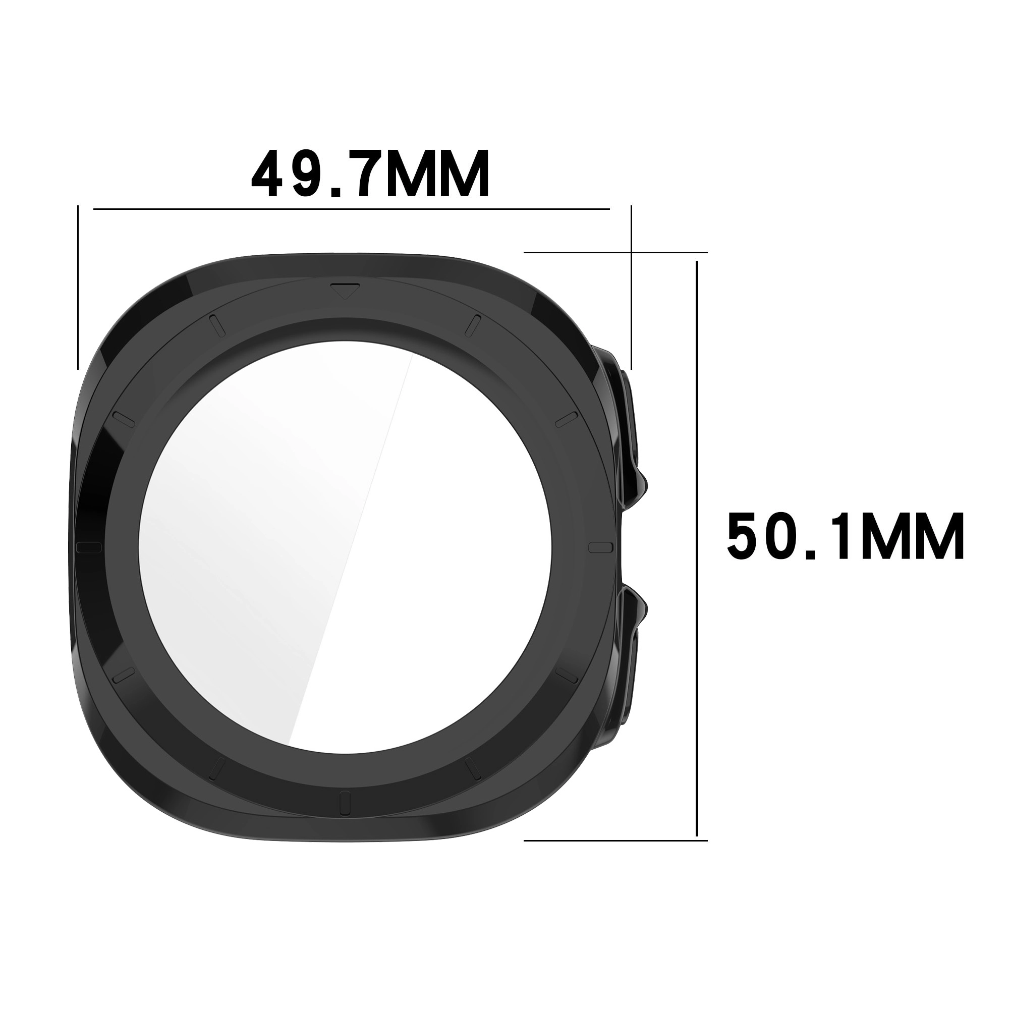 Nakładka na tarczę Bizon ze szkłem do Galaxy Watch Ultra 47mm Czarny